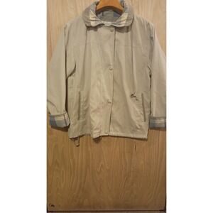 1 Madison Tan Plaid Lined Full Zip Windbreaker Jacket Small Gorpcore Utilitarian
